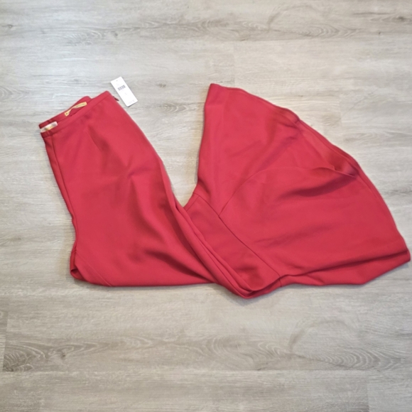 Anthropologie Maeve Red Late Night Frills Flare High-Rise Boho Pants Size 8 - Picture 3 of 7
